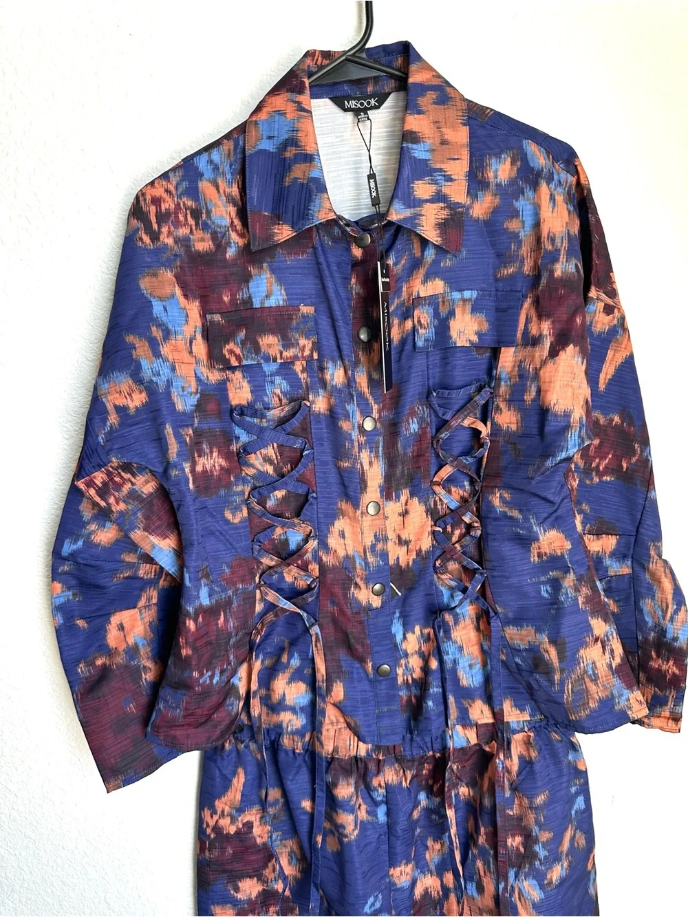 Misook 2-Piece Set Small - Structured Corset Jacket & skirt Laced Woven NWT